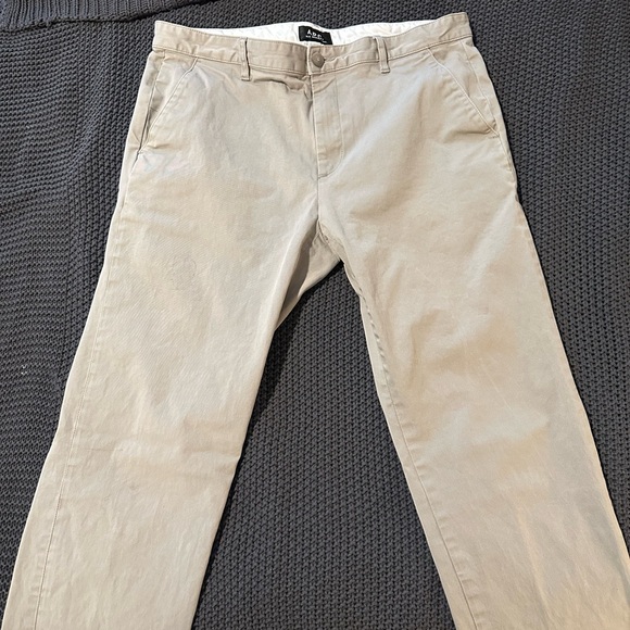 A.P.C. Pants Mens 33 Chino Casual Flat Front Straight Slim Beige - Picture 7 of 9